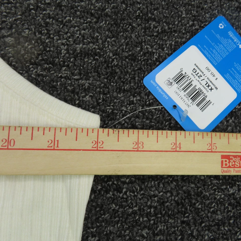 Camiseta sin mangas Columbia Crystal Pine para mujer 2XL blanca acanalada sin mangas informal senderismo Foto 4 de 4