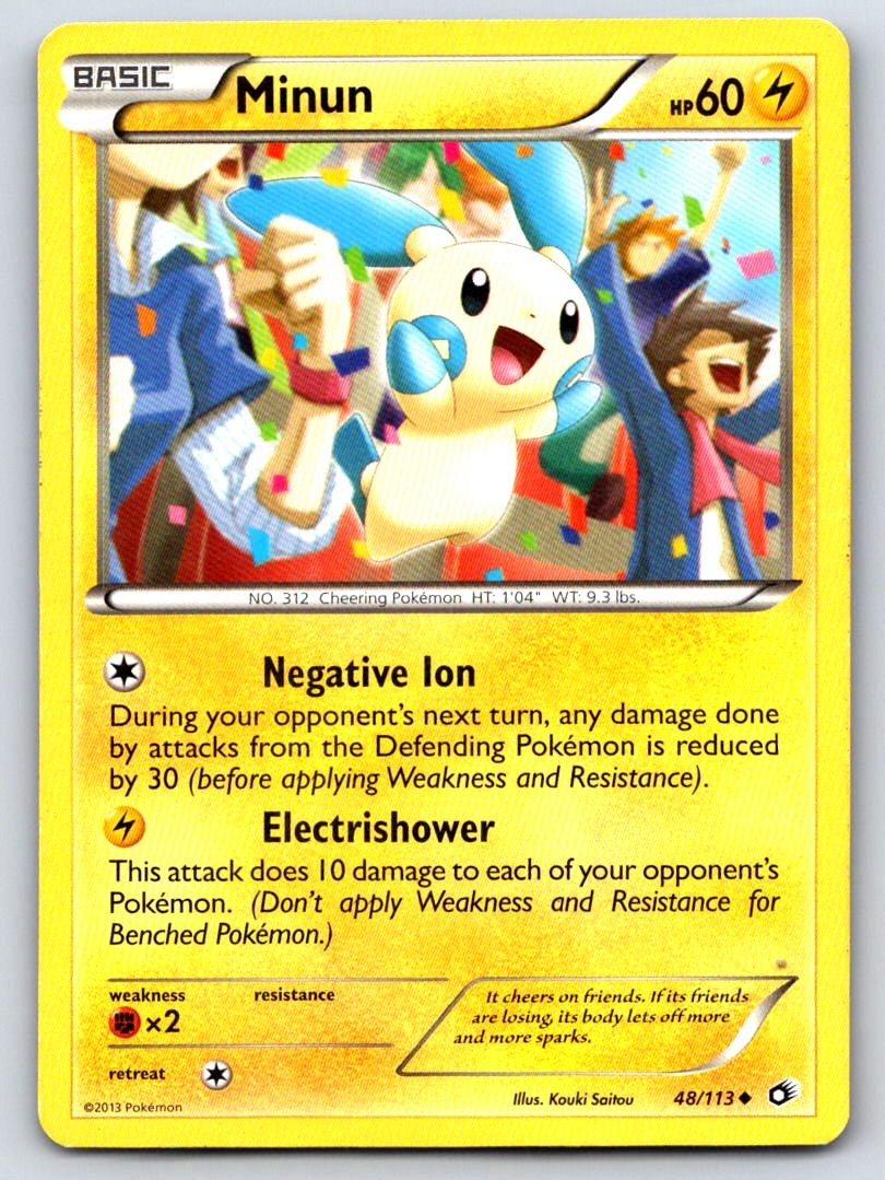 Minun 48/113 Uncommon Legendary Treasures LP Pokemon TCG