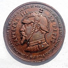 France: Mocking Medal on Napoleon III and defeat at Sedan. 1870