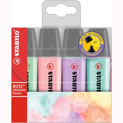 Textmarker Stabilo Boss Orig. Pastel 4 Farben