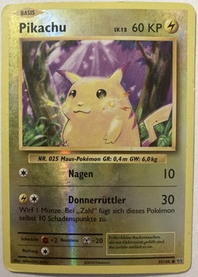 Pokémon Pikachu Reverse Holo Common Evolution 35/108 GD Deutsch