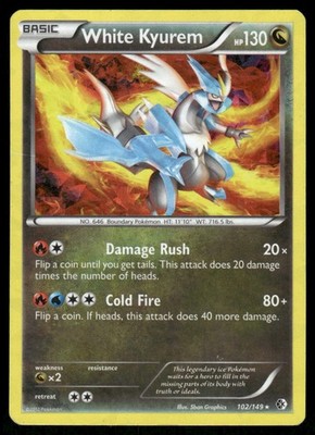 Pokemon Karten Weiß Kyurem 102/149 BW Grenzen überschritten Holo LP *2
