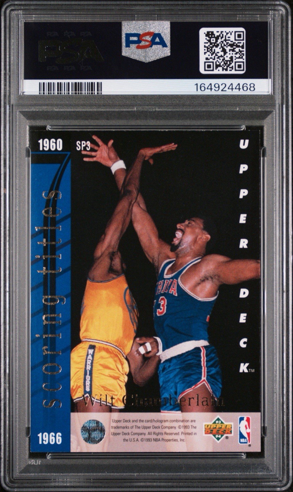 1993 Upper Deck #SP3 Jordan/Chamberlain Seven Straight PSA 7 view 2
