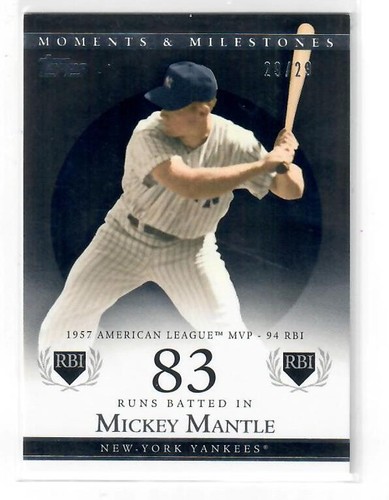 Mickey Mantle #29/29   2007 Topps Moments & Milestones Black    Yankees