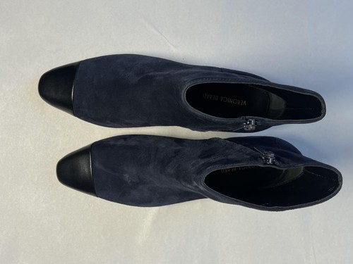 Stivaletti Veronica Barba donna taglia 7,5M scamosciati blu navy neri punta cappuccio zip - Foto 6 di 12