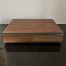 Cassette Tape Storage Holder 2 Drawer 40 Organizer Wood Grain Case Retro