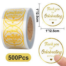 500pcs 1"Thank You for Celebrating with Us Sticker Wedding Thanks Favor Stickers