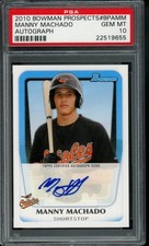 2010 Bowman Prospects Manny Machado Rookie Auto PSA 10
