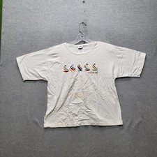 VINTAGE Crazy Shirts Women Shirt OS Single Stitch Boats Hawaii 90s USA READ