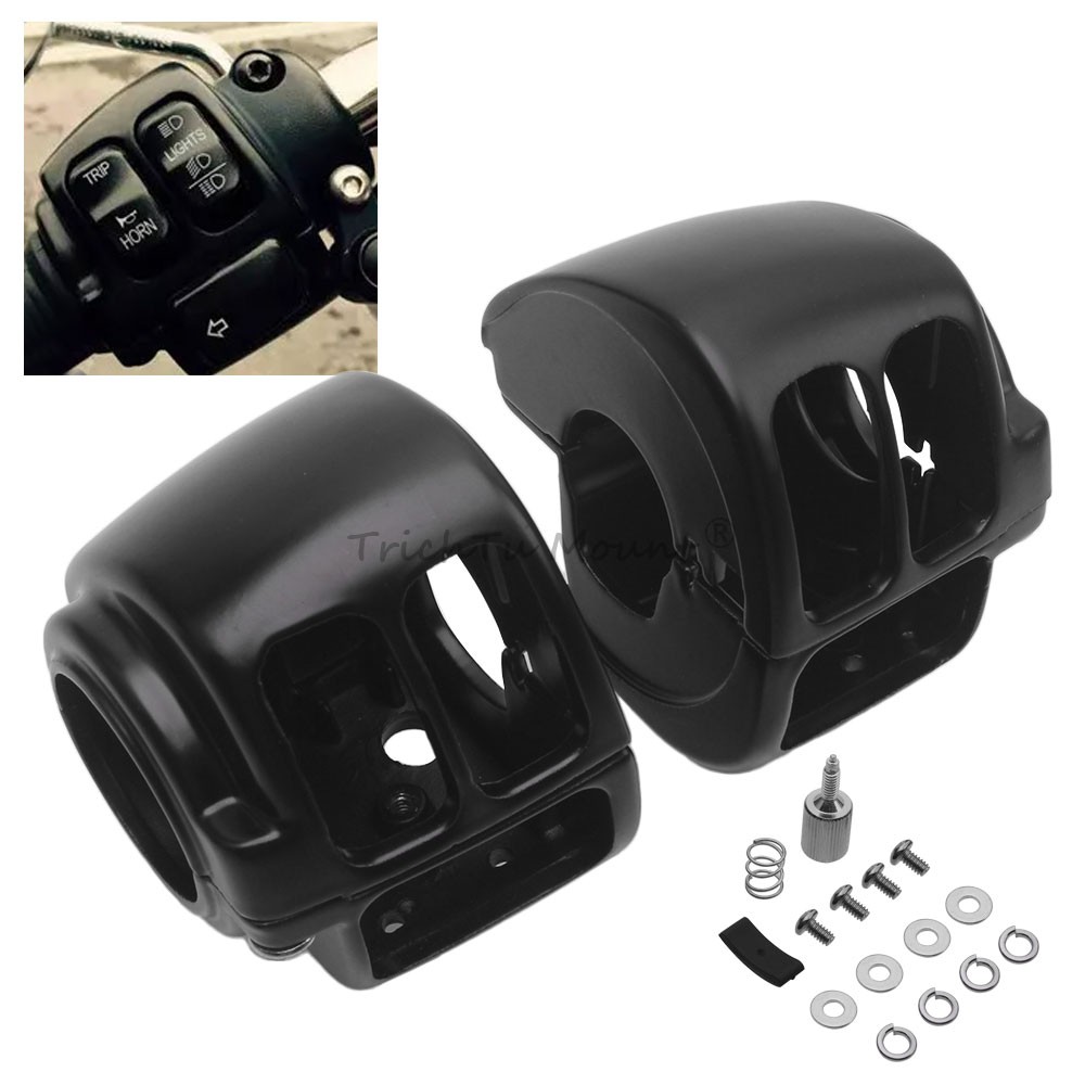 Black Handlebar Switch Housing Hand Control Kit For Harley Touring