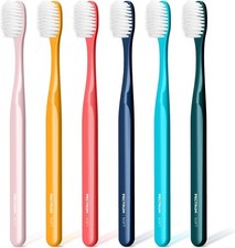 Extra Soft Manual Toothbrush Pack 6 Count Deep Cleaning Flossing Toothbrushes