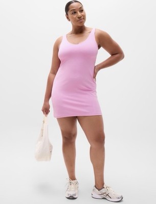 NWT Transcend Dress Waterlily Pink L Large Sport Summer Built In