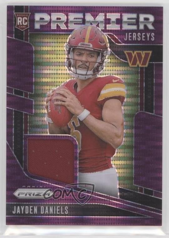 2024 Panini Prizm Premier Jerseys Purple Pulsar Jayden Daniels Rookie RC yl0