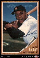 1962 Topps #462 Willie Tasby Emblem on Cap Indians VARIATION 7 - NM