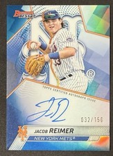 Jacob Reimer # B25-JR | 2025 Bowman Best Blue Refractor On-Card Auto /150 - Mets