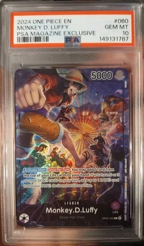 2024 One Piece EN Promo Monkey D. Luffy PSA Magazine Exclusive OP05-060 PSA 10