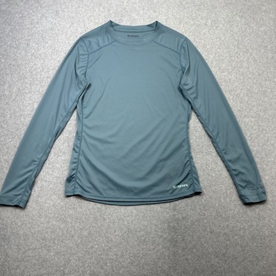 Simms Shirt Women XS Blue Solarflex UPF 50 Fishing Swim Outdoor Long Sleeve