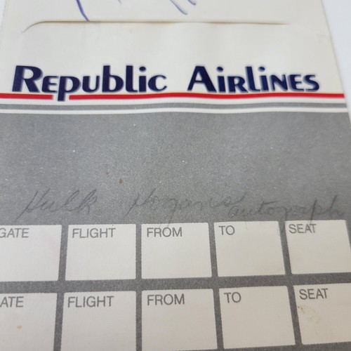 Hulk Hogan Signed Republic Airlines Envelope "To Steven" Authentic Autograph - Picture 4 of 4