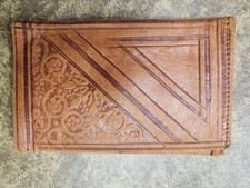 VTG Moroccan Sheepskin Floral Hand Crafted Tooled Leather Wallet