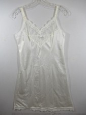 Vintage Ashley Taylor Satin Lace Full Dress Slip Bust Size 35 Ivory
