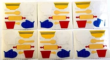 Baking Cooking Kitchen Chef Hat Mrs. Grossman Stickers 6 pc RARE 1984