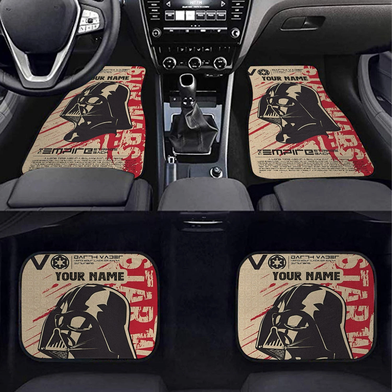 Star Wars Darth Vader Car Floor Mats, Custom Auto Accessories, Personalized Gift