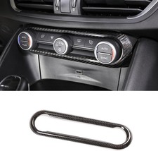 Car Center Console Volume Adjustment Knob Frame Decoration,Real Carbon Fiber Tri