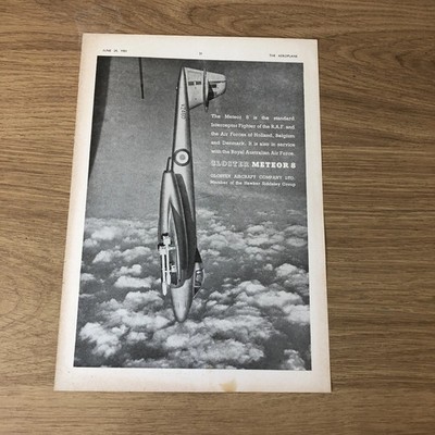 SAIR29 MAGAZIN WERBUNG 11X8 THE GLOSTER METEOR 8
