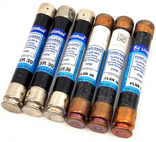 Lot of 6 - FLSR30 Littelfuse 30 Amp Fuse Class RK5 - Next Day Option