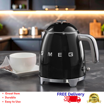 Retro Mini Electric Kettle 50s Style 3-Cup 0.8L Small Hot Water Tea Pot 1400W