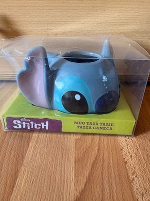 Disney süße Stitch Tasse 3D Kopf  unbenutzt Becher Kaffeebecher Keramik blau