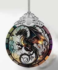 FUCDTEFC Dragon Decor Gifts, Crystal Stained Glass Ornament,
