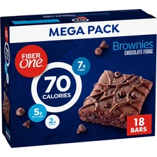 Fiber One 70 calorie brownies,chocolate Fudge Snack Bars, Mega Pack, 18 Ct, 16..