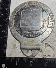 Vintage Milwaukee Automobile Insurance Co License Plate Topper Topper 3.7 7434