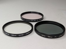 58mm Set of 3 Hoya Polarizer, UV 0 and Tiffen Skylight 1A