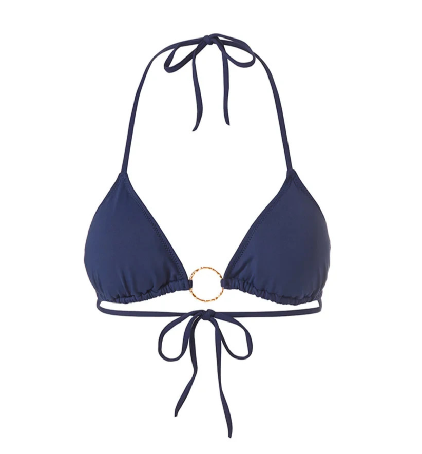 NEW MELISSA ODABASH 'Miami' Triangle Bikini Top Size 8 Navy Blue UK 12 $124