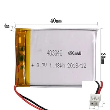 Rechargeable 3.7V 450Mah 403040 Li Polymer Ion Battery For Mp3 DVD Smart Watch