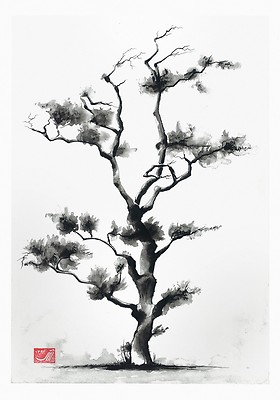 JAPANESE TREE ARTWORK ORIGINAL HOME DECOR PAINTING ART PRINT
