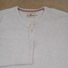 The Normal Brand Henley Long Sleeve Soft Stretch Men's XLT Heather White