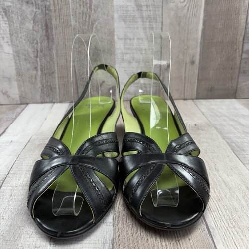 Camper Slingback Sandale Damen US 8,5 I EU 39 Blockabsatz offene Zehenpartie Leder schwarz - Bild 2 von 11