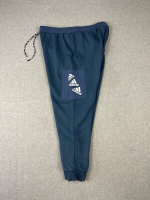Adidas Essentials BrandLove Fleece Joggers Mens 2XL Blue Sweatpants Tapered