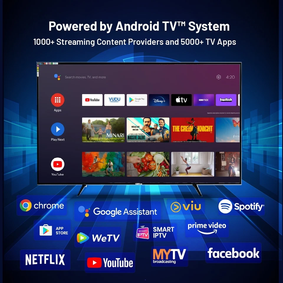 SAMView 65 inch UHD 4K Android TV OS V.9 with Google Voice Search and Bluetooth - Image 4 of 4
