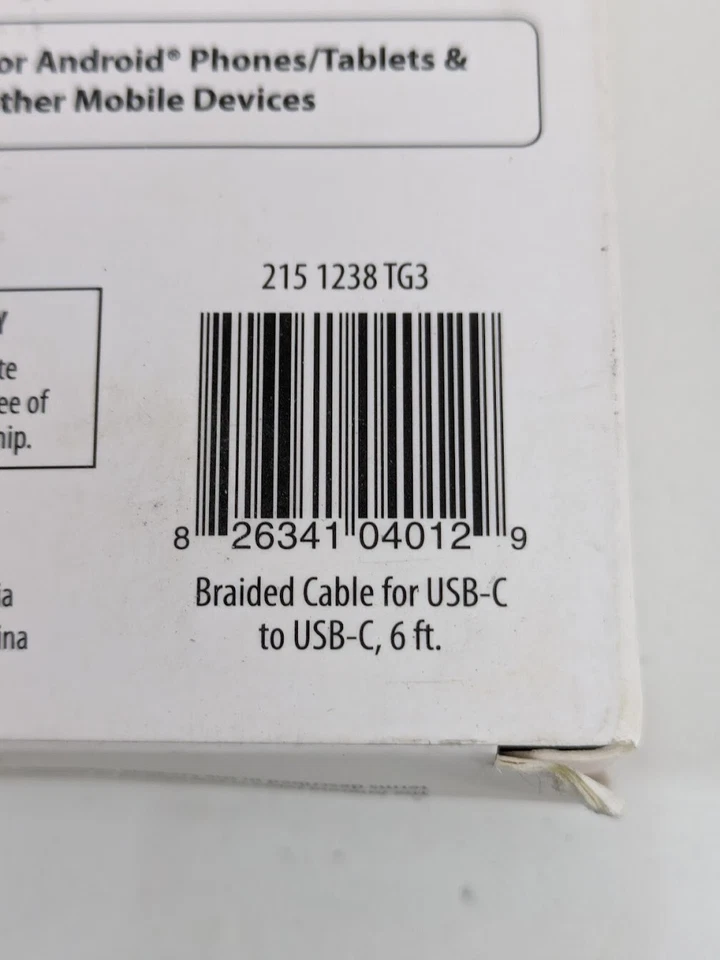 6 ft. USB-C to USB-C Black Braided Phone Charging Cable Reversible Extra Long - Image 4 of 4