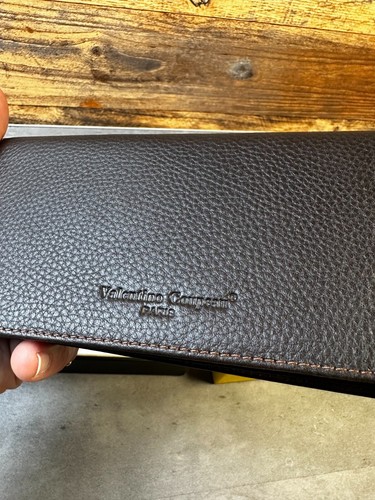 Valentino Coupeau Men's Black Pebbled Leather Credit Card Holder Foldable Wallet - Picture 4 of 4