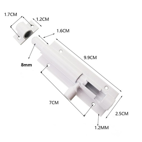 Door Slide Bolt Catch Chrome Choose: Size Small-Medium-Large Bathroom Latch Lock - Picture 7 of 28
