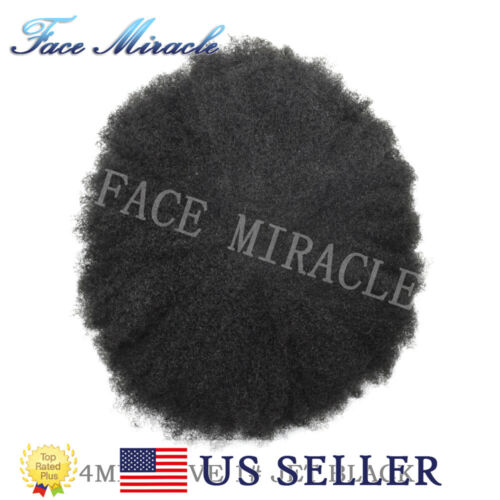 Lace Front Afro Toupee for Black Men Kinky Curly Human Hair Piece Hair Systems - Picture 9 of 31