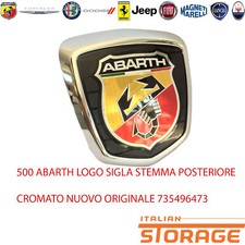 500 Abarth Logo Emblem Rear Chrome New Original 735496473