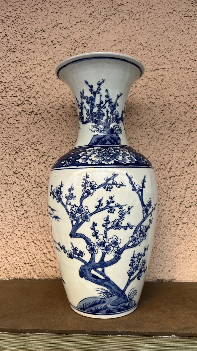 蓝色中国古董花瓶| eBay