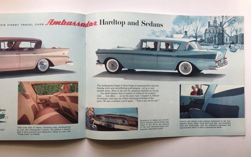 1958 AMC Rambler VTG ORIGINAL Sales Catalog Brochure 12”x9” Burgdorf Motors MI