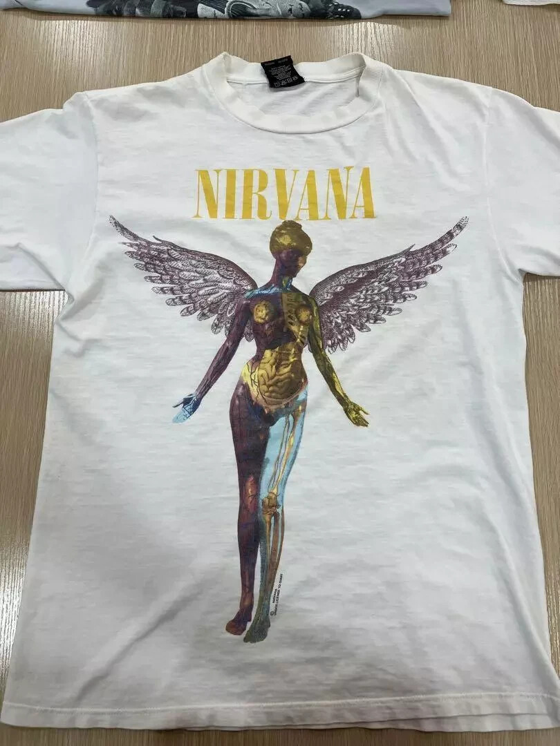 Vintage Nirvana In Utero Shirt 1993 White Size L Brockum used | eBay